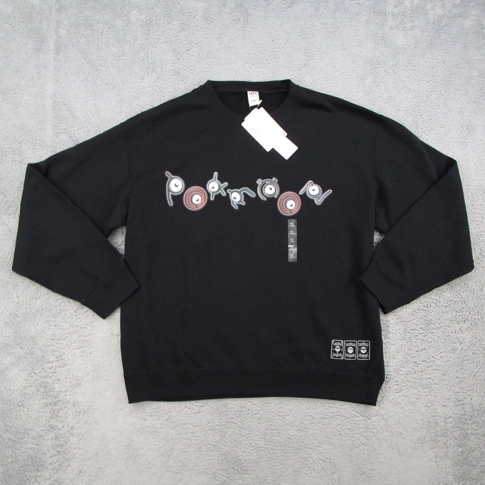 Uniqlo UT Pokemon TCG Unown VSTAR Power Sweatshirt Black Mens XL 481068 NEW